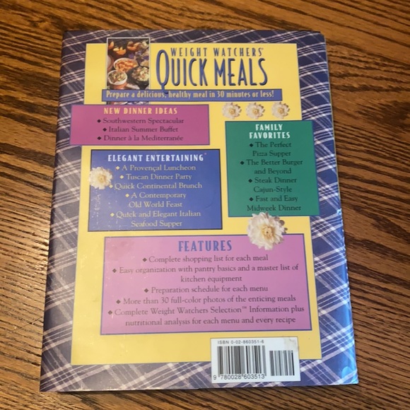 Weight Watchers Quick Meals Hardcover - Picture 2 of 3